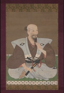 Porträt eines Kriegers, Hängerolle von Japanese School