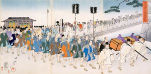 Samurai-Krieger auf dem Marsch