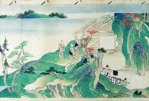 Diener, aus einer illustrierten Geschichte des Lebens des Mönchs Ippen (1239-89) von Japanese School