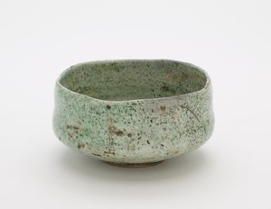 Teeschale mit falschem Raku-Siegel, unbekannte Raku-Werkstatt von Japanese School