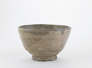 Teeschale mit eingedelltem Rand, Hagi, Yamaguchi Präfektur, Edo-Periode von Japanese School