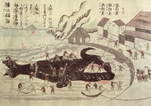 Das Zerlegen eines Wals, spätes 19. Jahrhundert von Japanese School