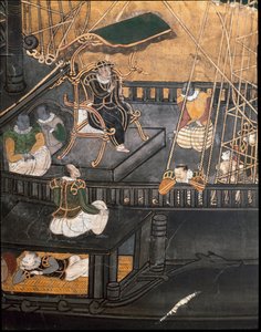 Das portugiesische Schiff, von der Ankunft der portugiesischen Jesuitenmissionare in Japan von Japanese School