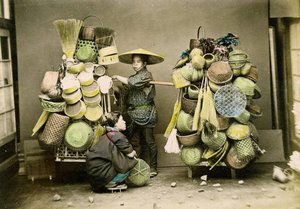 Der Korbverkäufer, ca. 1888 von Japanese School