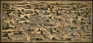 Ansichten in und um Kyoto (Rakuchu rakugai zu), ca. 1616-24 von Japanese School