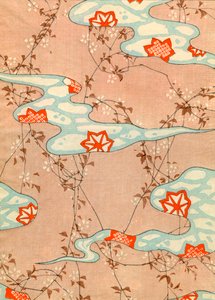 Holzschnitt von Herbstblättern von Japanese School