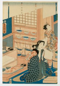 Holzschnittproduktion von Japanese School