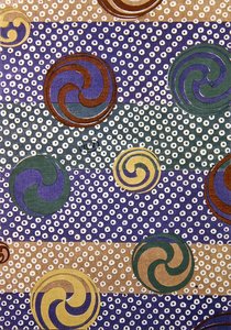 Yin-Yang-Design für Stoff, Ende des 19. Jahrhunderts