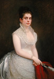Alice Pike Barney, im Hochzeitskleid, 1876 von Jared B. Flagg