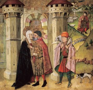 Heiliger Joachim und Heilige Anna an der goldenen Tür von Jaume Huguet