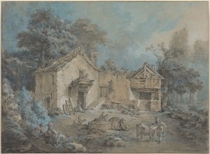 Bauernhofszene von Jean-Baptiste Huet