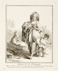 Rückkehrgang, Platte vier aus Suite de Divers Habillements de Peuples du Nord von Jean-Baptiste Le Prince