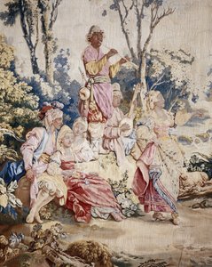 Das Freiluftbankett, Vorhang russische Spiele, (Detail)