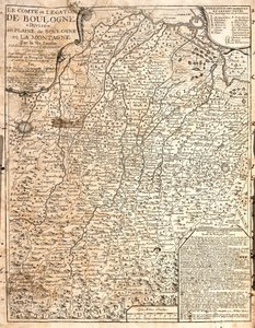 Karte der Grafschaft Boulogne (Frankreich)