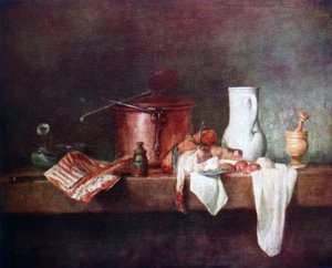 Küchenstillleben 1735 von Jean-Baptiste-Siméon Chardin von Jean Baptiste Simeon Chardin