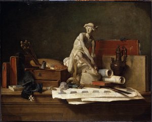 Stillleben mit Attributen der Künste von Jean Baptiste Simeon Chardin