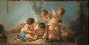 Gruppe von sechs Liebenden, die mit Blumen spielen, ca. 1761 von Jean Francois Clermont