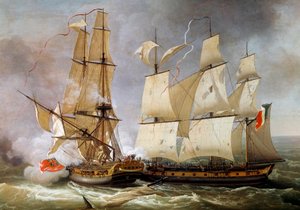 Seeschlacht zwischen der französischen Korvette „La Bayonnaise“ und der englischen Fregatte „L