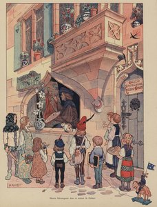 Martin Schongauer, elsässischer Maler und Kupferstecher in seinem Haus in Colmar von Jean Jacques Waltz