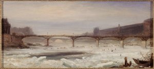 Die Seine und die Pont des Arts, Januar 1848 von Jean Jacques Champin
