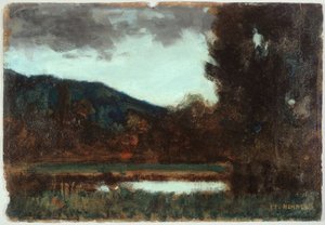 Landschaft des Elsass, Dämmerung von Jean Jacques Henner