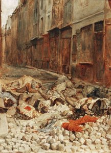 Barrikade in der Mortellerie, Paris von Jean-Louis Ernest Meissonier