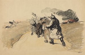 Deutscher Überfall auf ein Dorf von Jean-Louis Forain