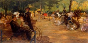 Eine elegante Versammlung im Bois de Boulogne von Jean-Louis Lefort