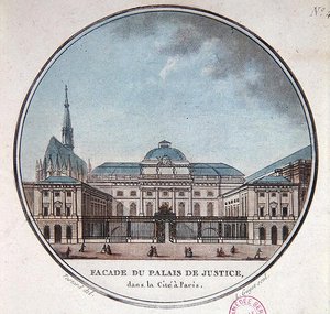 Fassade des Palais de Justice, um 1785 von Jean (after) Testard