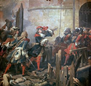 Ludwig XIV. führt den Angriff auf Valenciennes, 17. Jahrhundert von Jean Alaux