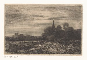Landschaft mit Kirchturm