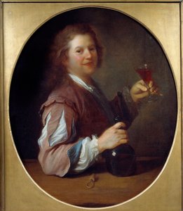 Porträt des Künstlers als Trinker. Gemälde von Jean Alexis Grimou (1680-1740) 1724 von Jean Alexis Grimou