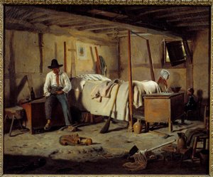 Der Wilderer. Gemälde von Jean Alphonse Roehn (1799-1864) 1850