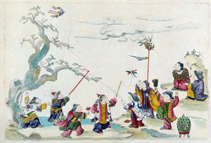 Zeichnung von einer chinesischen Vase: Fest