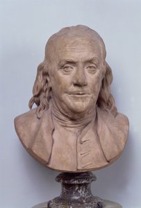 Büste von Benjamin Franklin (1706-90) 1778 (Terrakotta)