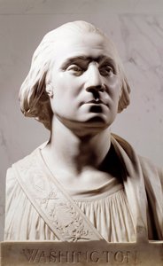 Marmorbüste von George Washington (1732-1789). Skulptur von Jean Antoine Houdon (1741-1828) 1786 von Jean Antoine Houdon