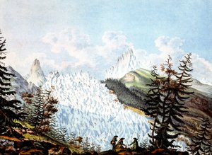 Ansicht der Lawine des Eismeers, ca. 1800 (Stich) von Jean Antoine Linck
