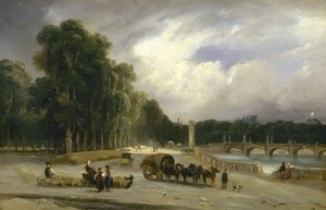 Ansicht des Cours la Reine, ca. 1828 von Jean Antoine Theodore Gudin