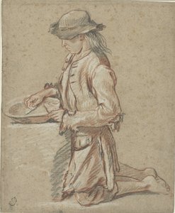 Junge mit Filzhut bei einem Becken von Jean Antoine Watteau (rejected attribution)