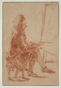 Ein Perückenmaler (möglicherweise Claude Audran), um 1709 von Jean Antoine Watteau