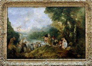 Einschiffung nach Kythera oder Pilgerfahrt zur Insel Kythera von Antoine Watteau