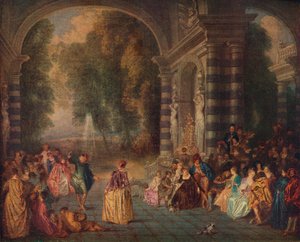 Les Plaisirs du Bal Le Bal Champetre, ca. 1717 von Jean Antoine Watteau