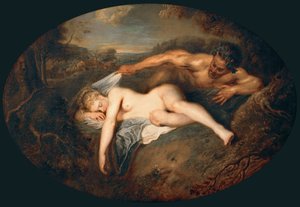 Nymphe und Satyr Jupiter und Antiope von Jean Antoine Watteau