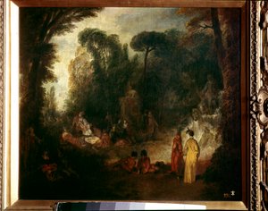 Party in einem Park von Jean Antoine Watteau