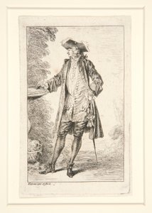 Tafel aus der Serie Figuren der Mode von Jean Antoine Watteau
