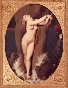 Angelica angekettet, erste Version von Ruggiero rettet Angelica von Jean Auguste Dominique Ingres