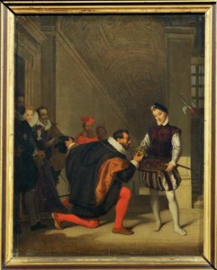 Don Pedro de Toledo, Botschafter von Spanien, traf angeblich einen Pagen, der das Schwert von Heinrich IV. trug von Jean Auguste Dominique Ingres