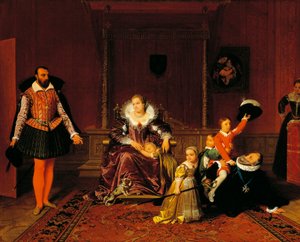 Heinrich IV. überrascht vom spanischen Botschafter beim Spielen mit seinen Kindern von Jean Auguste Dominique Ingres