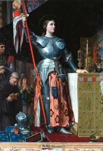 Johanna von Orléans bei der Krönung von Karl VII. in der Kathedrale von Reims, 1429, ca. 1800-1867 von Jean Auguste Dominique Ingres