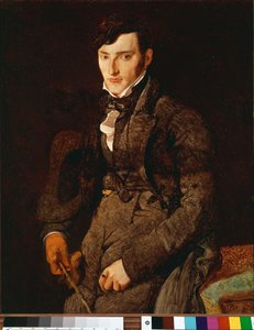 Porträt von Jean Pierre Francois Gilibert. Unvollendetes Gemälde, das einen Kindheitsfreund des Malers darstellt, dem er viele Briefe schrieb. von Jean Auguste Dominique Ingres